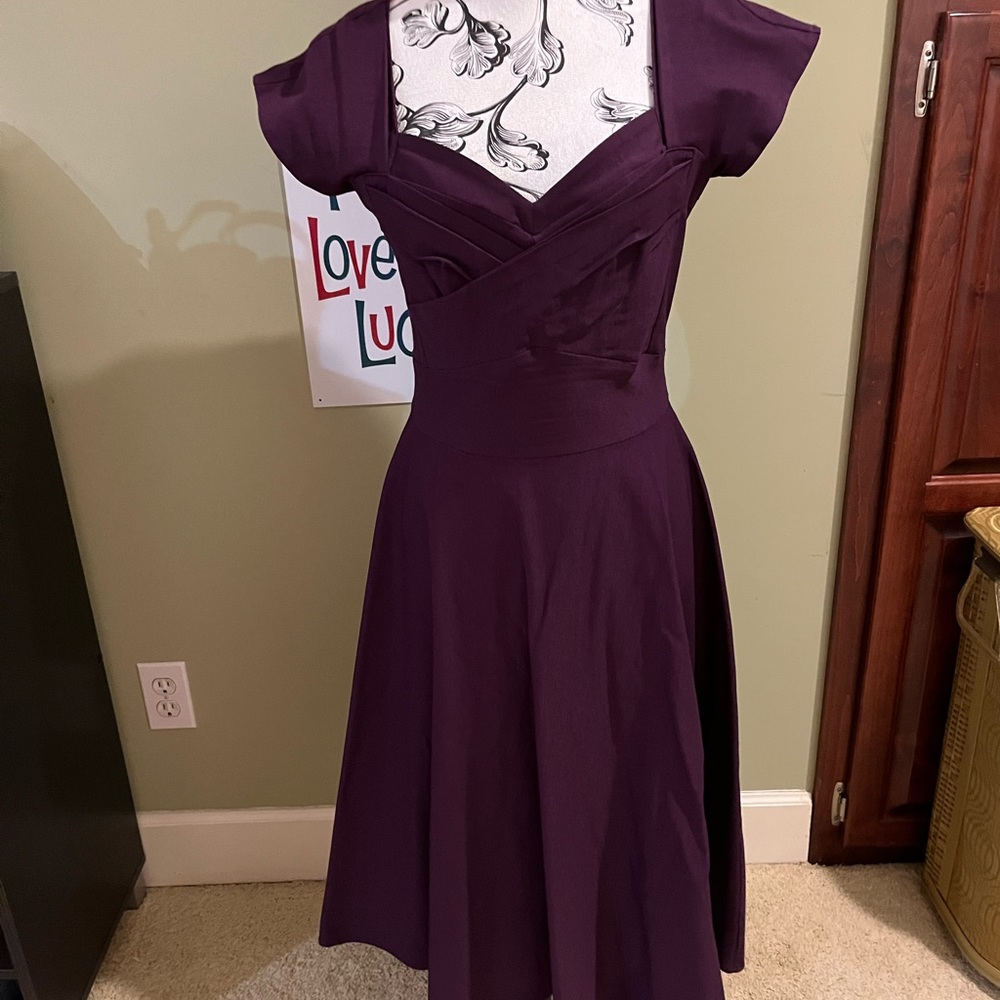 Stop Staring Mad Style swing dress in eggplant